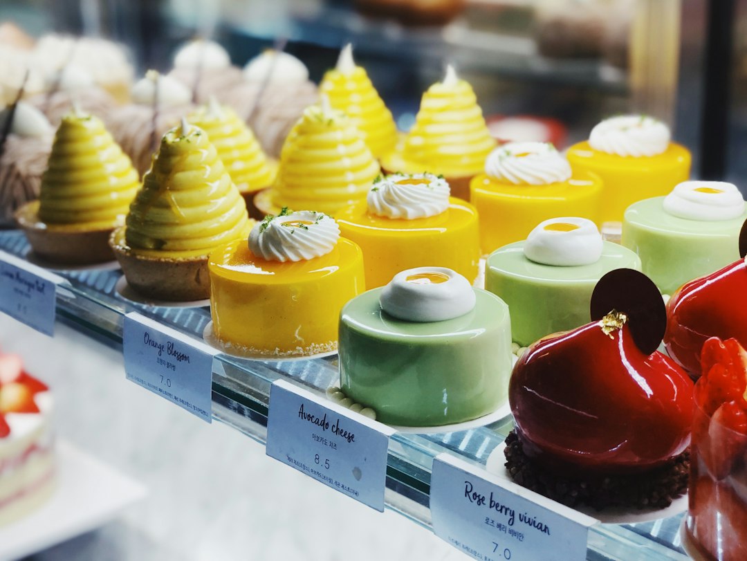 Gâteaux en vitrine